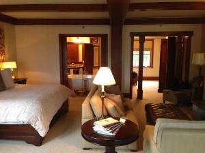 Inside view of a typical suite at Hotel Q.