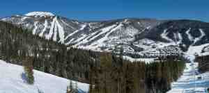 A panoramic shot of Sun Peaks taken from Mt Morrisey. Photo by Adam Stein courtesy of Sun Peaks Resort.